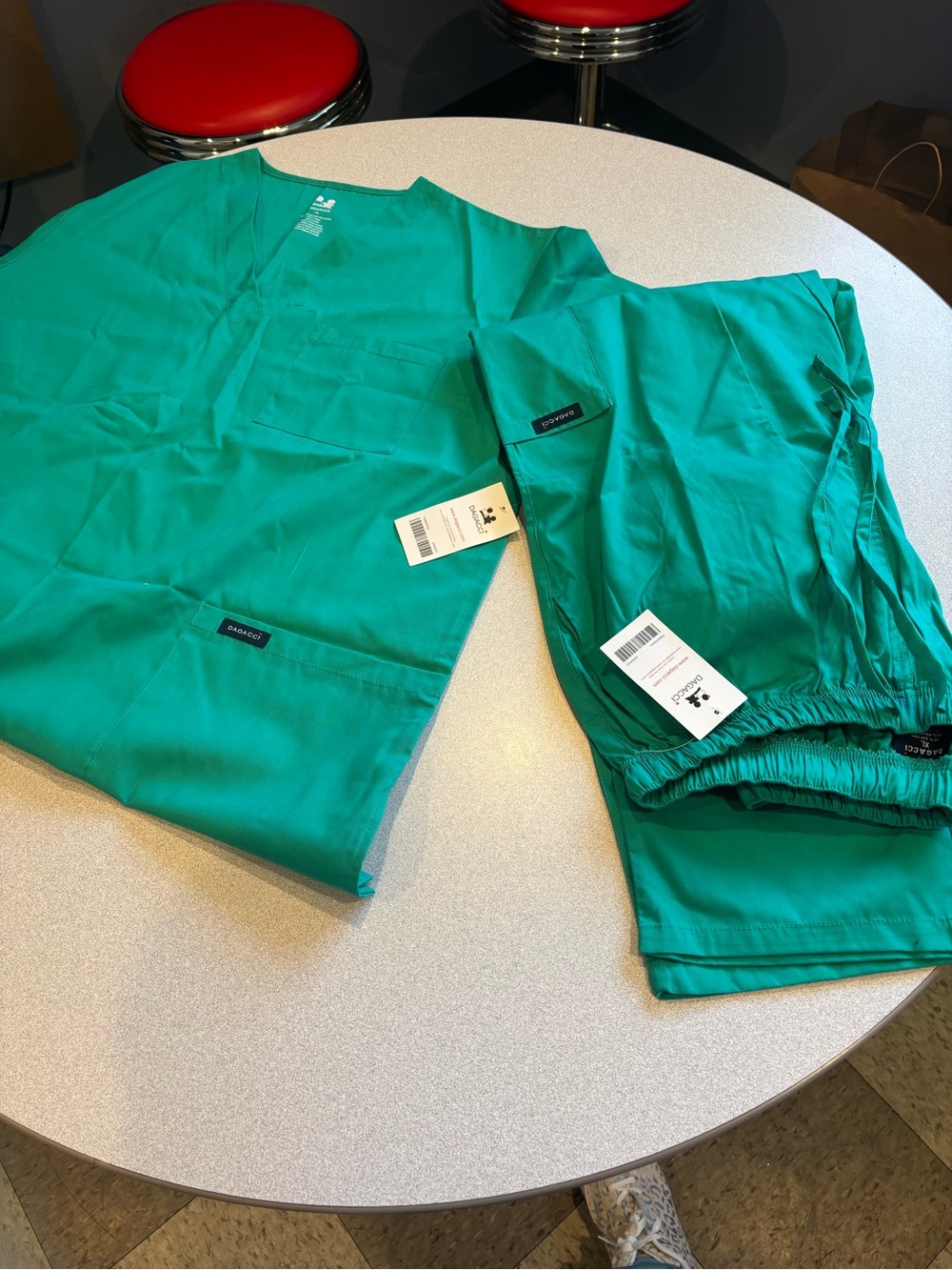 Unbranded Women's Teal Scrub Pants with Elastic Waistband